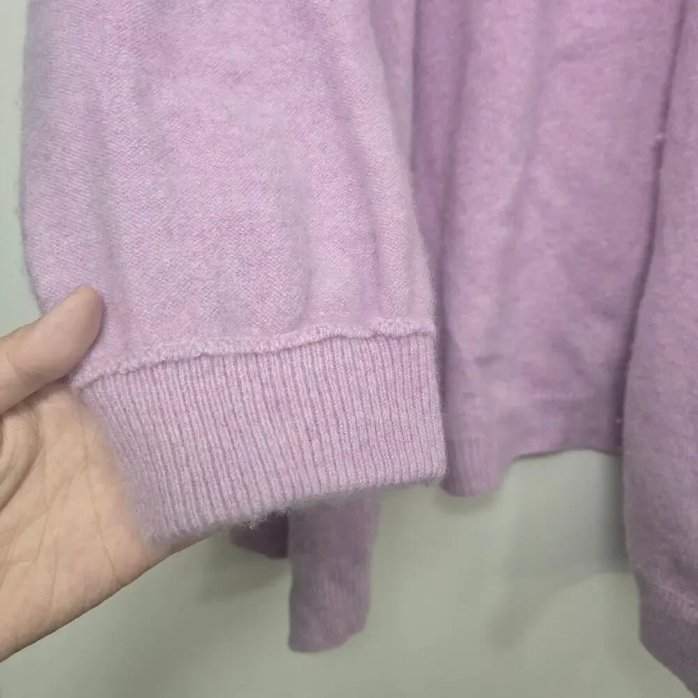 Free People Cashmere Duster Cardigan Size S Park Ave Lilac Pink Pockets Longline - Picture 5 of 9